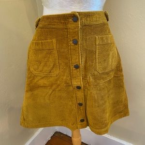 Madewell corduroy button-up mini skirt